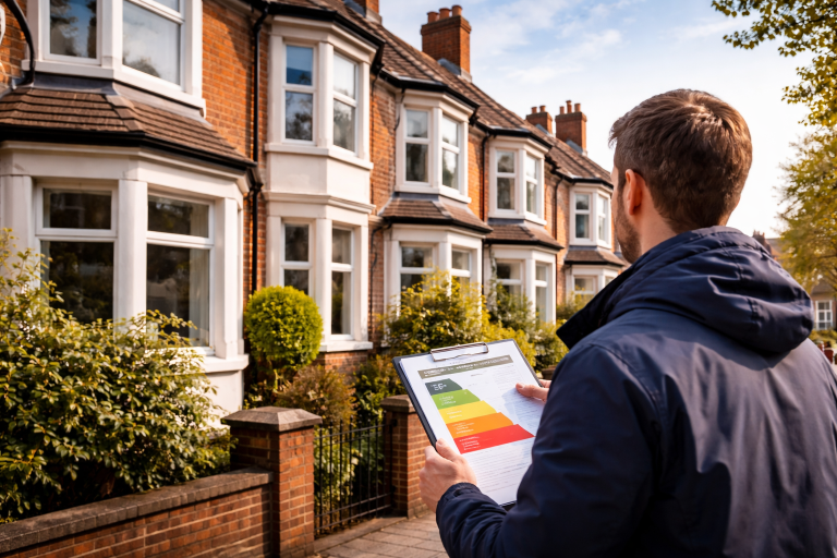 Landlord reviewing EPC rating for UK rental properties ahead of new energy efficiency regulations